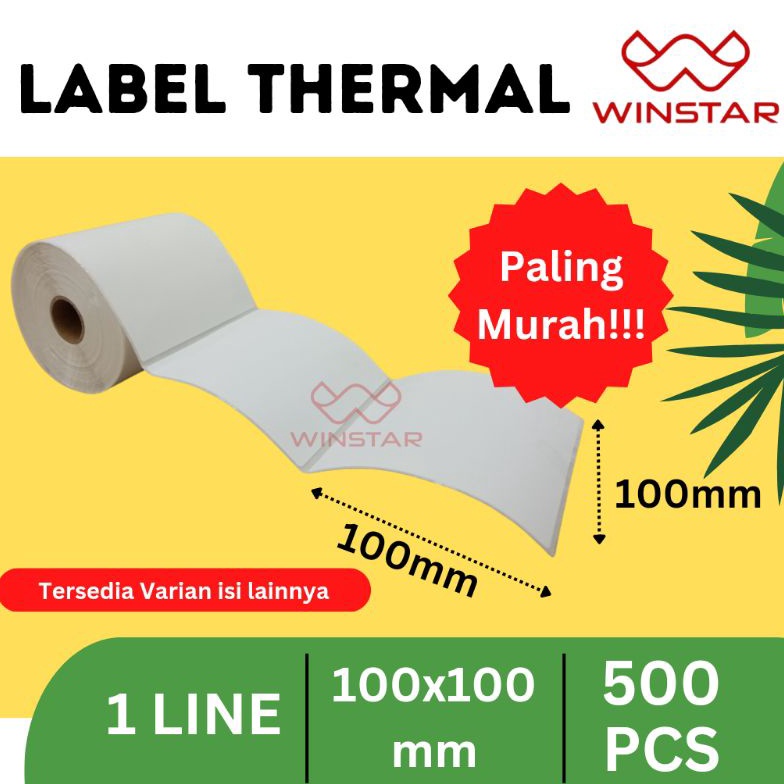 

Pasti murah Label Stiker Thermal 100x100mm 500pcs G07