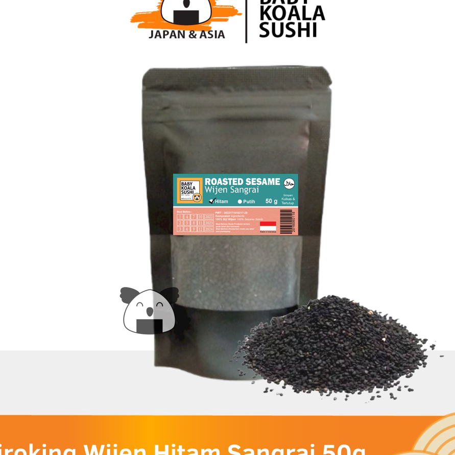 

XMZZ6238 COD Hiroking Biji Wijen Hitam Sangrai 50 g Halal │ Roasted Black Sesame Seed for Sushi Ramen