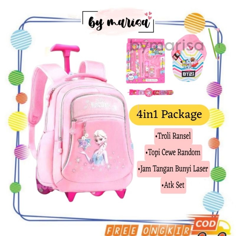 Tas Ransel Sekolah anak Frozen Tas troli Anak SD TK tas anak perempuan