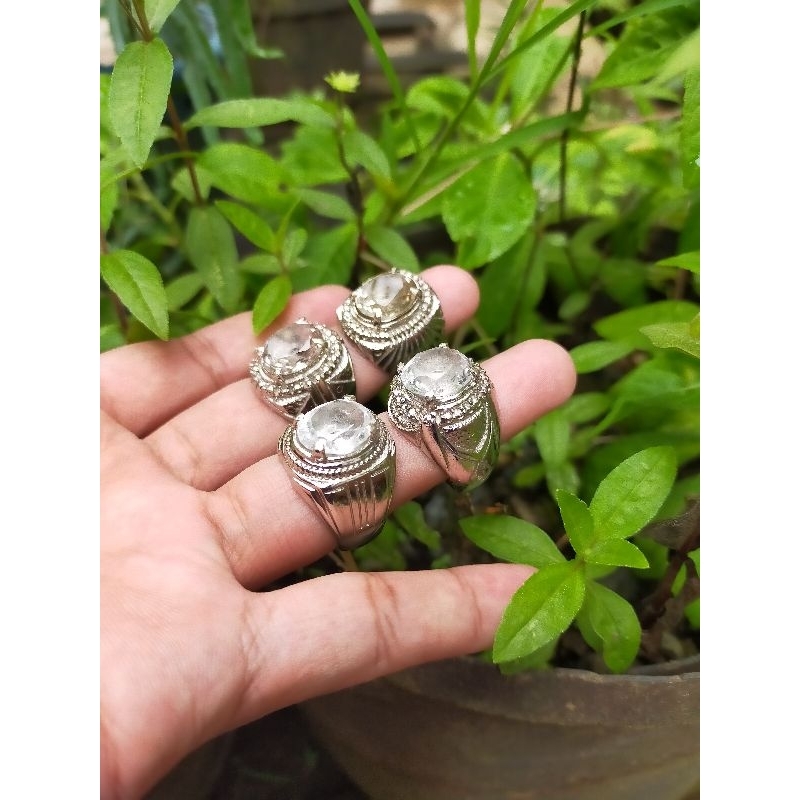 Cincin Kecubung Air Cutting Pakalambun Kalimantan Ring Alpaka Super