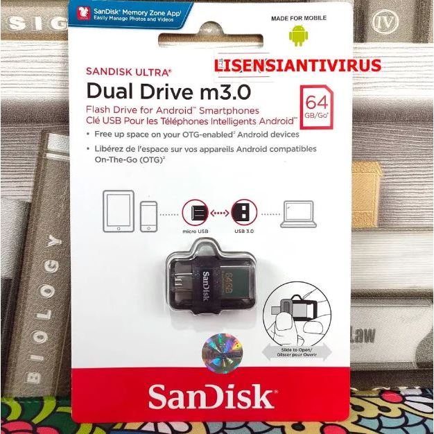 FLASHDISK SANDISK + OTG 64 GB ORIGINAL