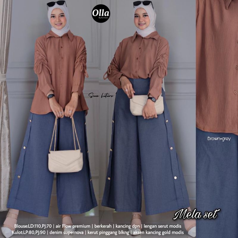 MELA SET/SETELAN BLOUSE DAN KULOT