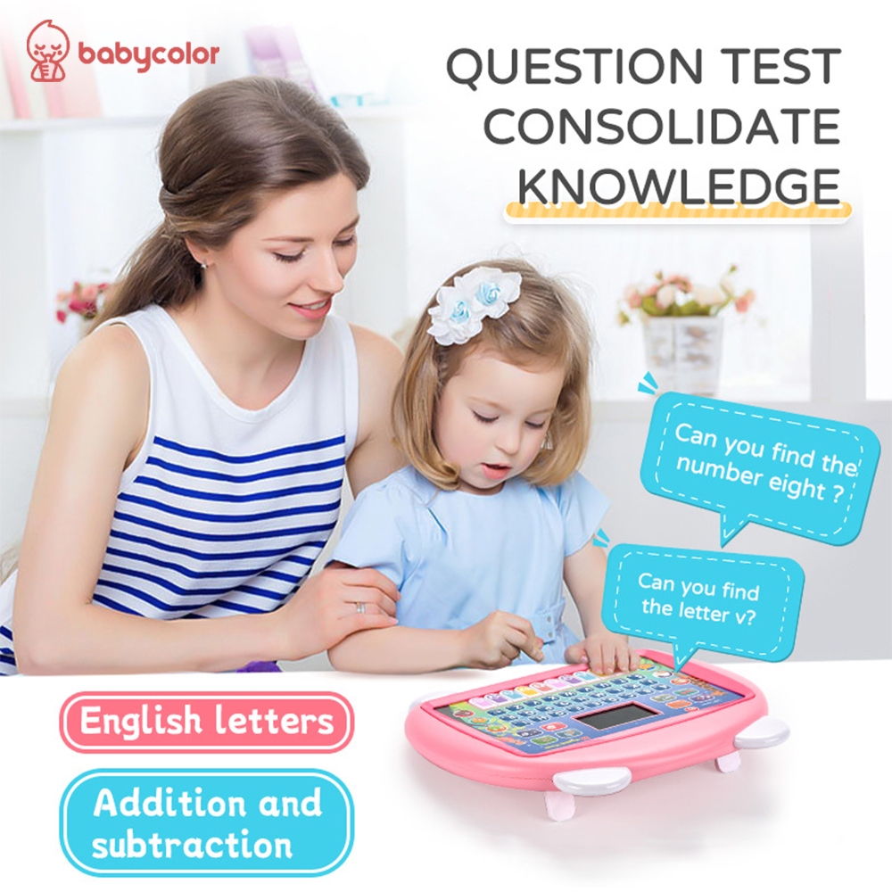 BABYCOLOR Laptop Mainan Anak Mainan Edukasi Anak Piano Mainan Laptop Anak Alfabet Tablet Belajar Ana