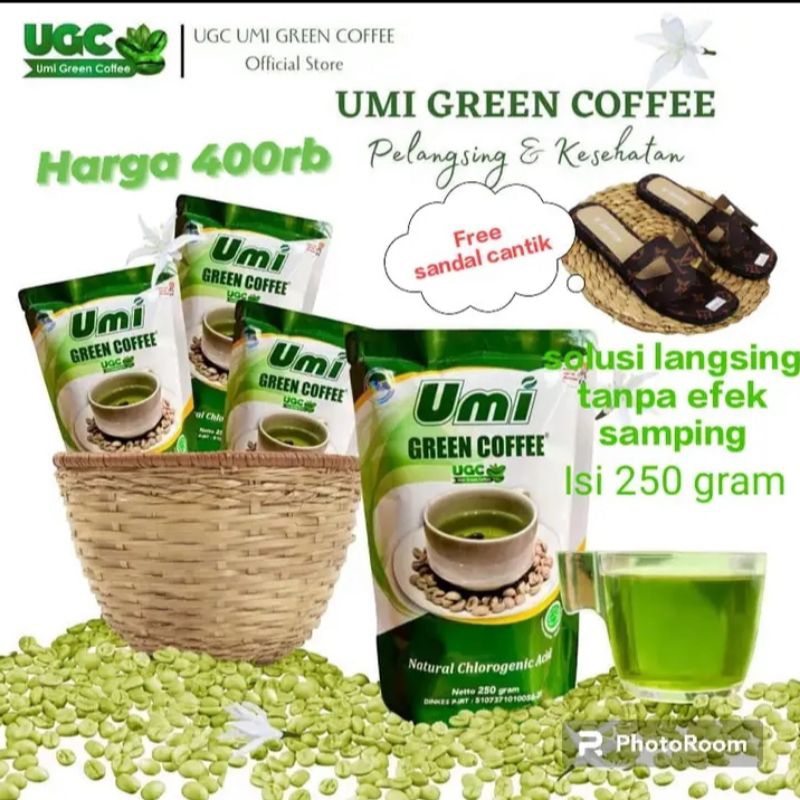 

Kopi UGC Umi Green Coffee paket 4 Bungkus Free Sandal Cantik