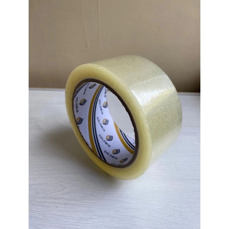 

lakban bening coklat merk goldwin ukuran 90 yard 45mm