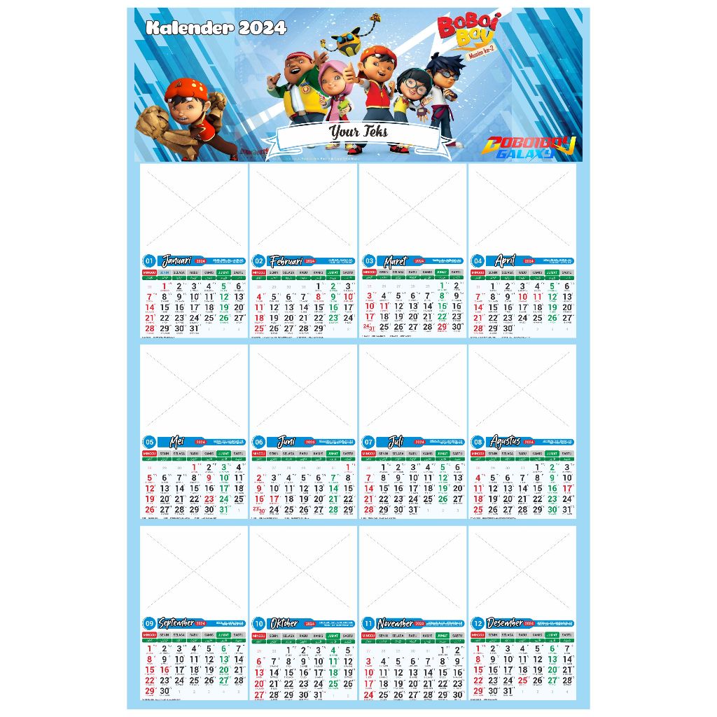 

KALENDER 2024 BOBOIBOY ISI 12 CUSTOM