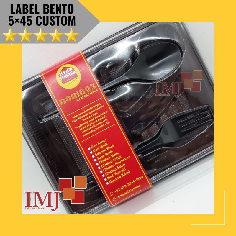 LABEL KOTAK MAKANAN BENTO CUSTOM FULL COLOR/LABEL PENGIKAT BOX MAKANAN