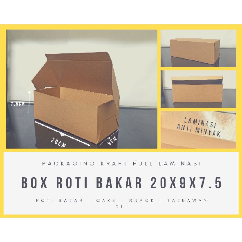 BOX ROTI BAKAR KRAFT LAMINASI KOTAK ROTI BAKAR KOTAK MAKAN