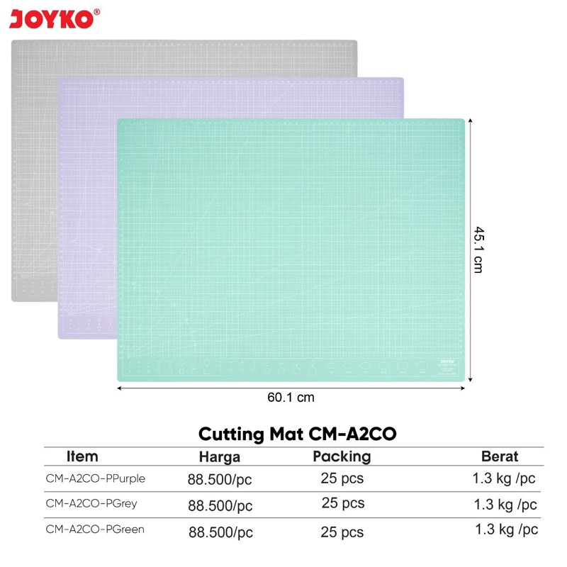 

Cutting Mat warna Pastel Ukuran A2 JOYKO Kuat, Anti Licin