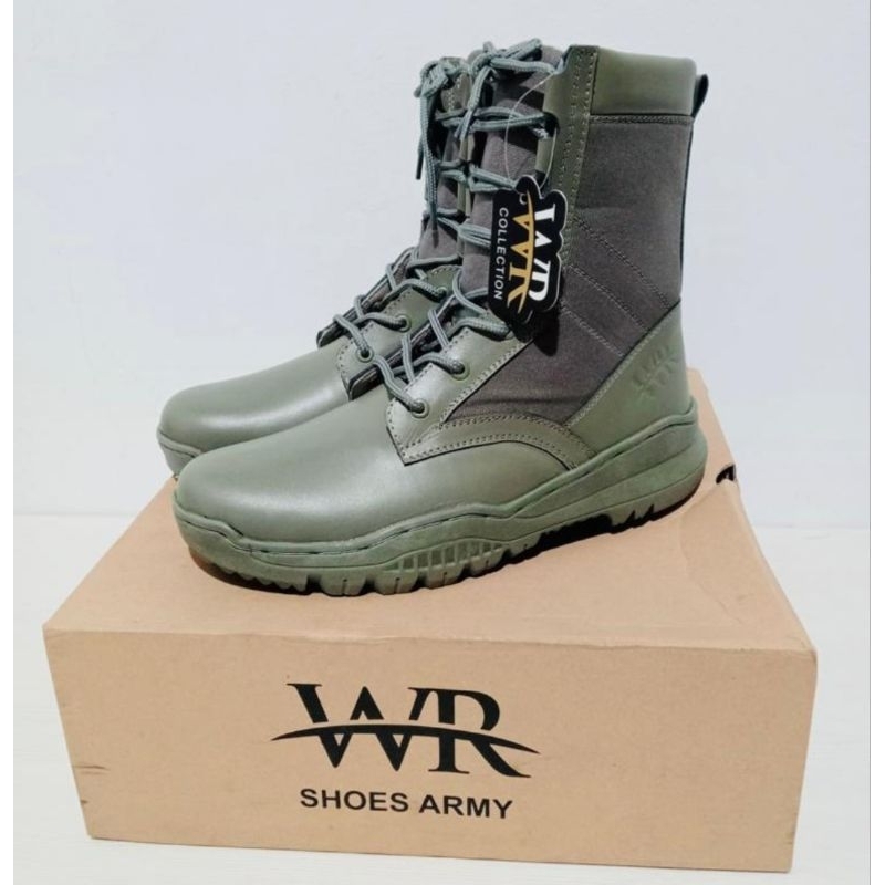 Arenatac - Sepatu PDL Tactical Hijau WR2810 / Sepatu Hijau Model Jatah Brimob