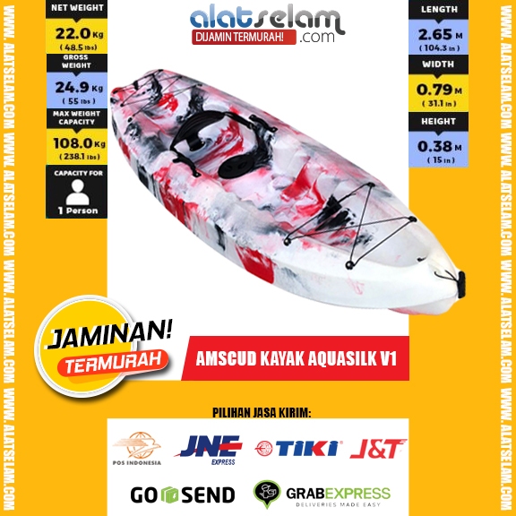 AmScuD Kayak Aquasilk V1 / Perahu Kano / Kayak / Perahu 1 Orang / Alatselam.com