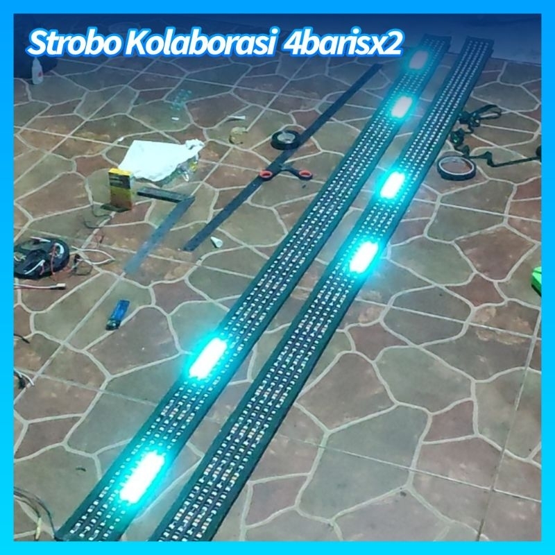 Strobo wave kolaborasi 4baris 2x STROBO BUS TRUK 24V