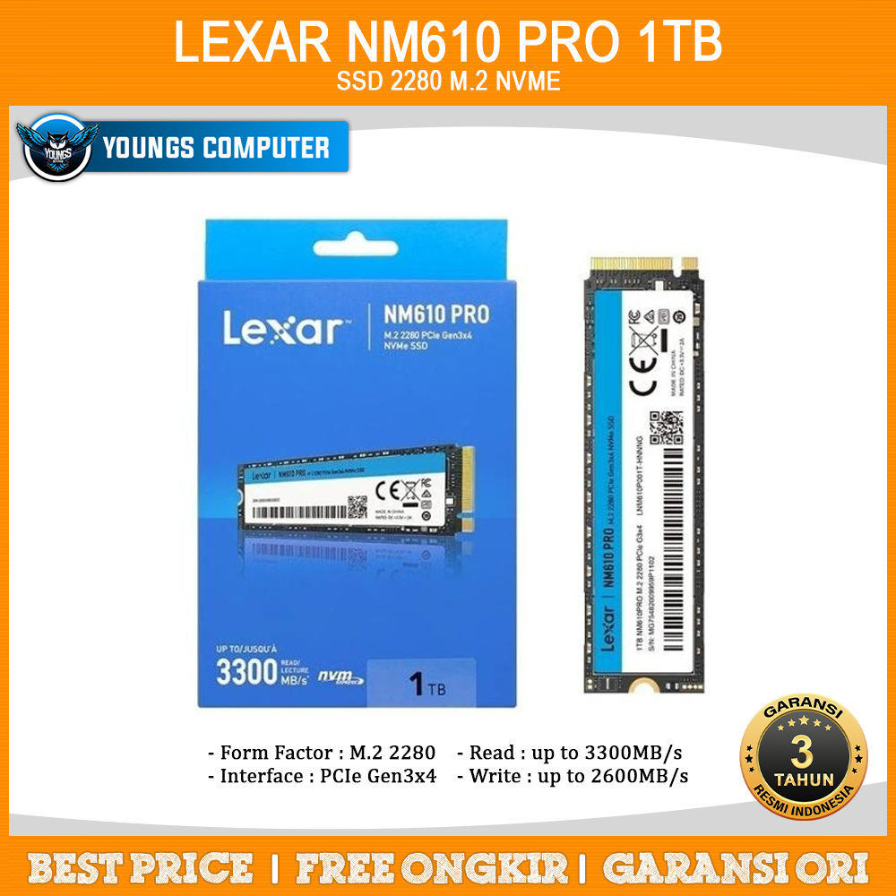 SSD LEXAR NM610 PRO 1TB NVME M.2 2280 PCIe Gen 3x4