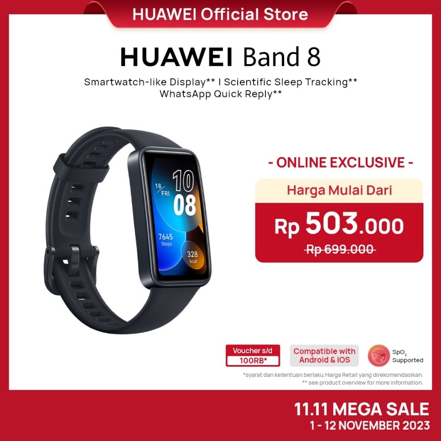 [Promo Special] HUAWEI Band 8 Smartband - Smartwatch-like Display