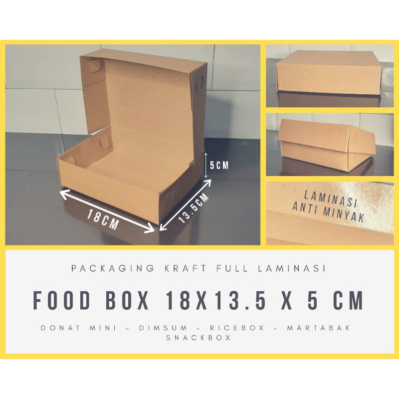 

DUS BOX DONAT MINI KRAFT LAMINASI BOX DIMSUM BOX MIE KOTAK MAKANAN