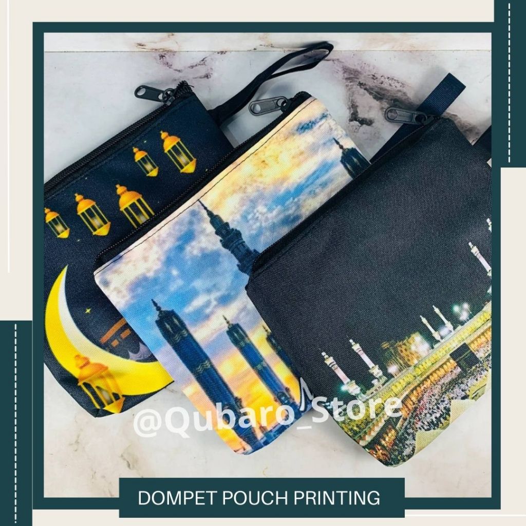 Dompet Pouch Printing Mekah Madinah 1pcs || Dompet Print Oleh-oleh Haji Umroh