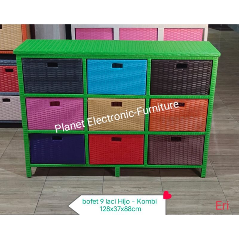 Bufet Serbaguna Rotan Sintetis  Meja Serbaguna  Meja Plastik  Lemari Baju  Bufet Baju promo murah