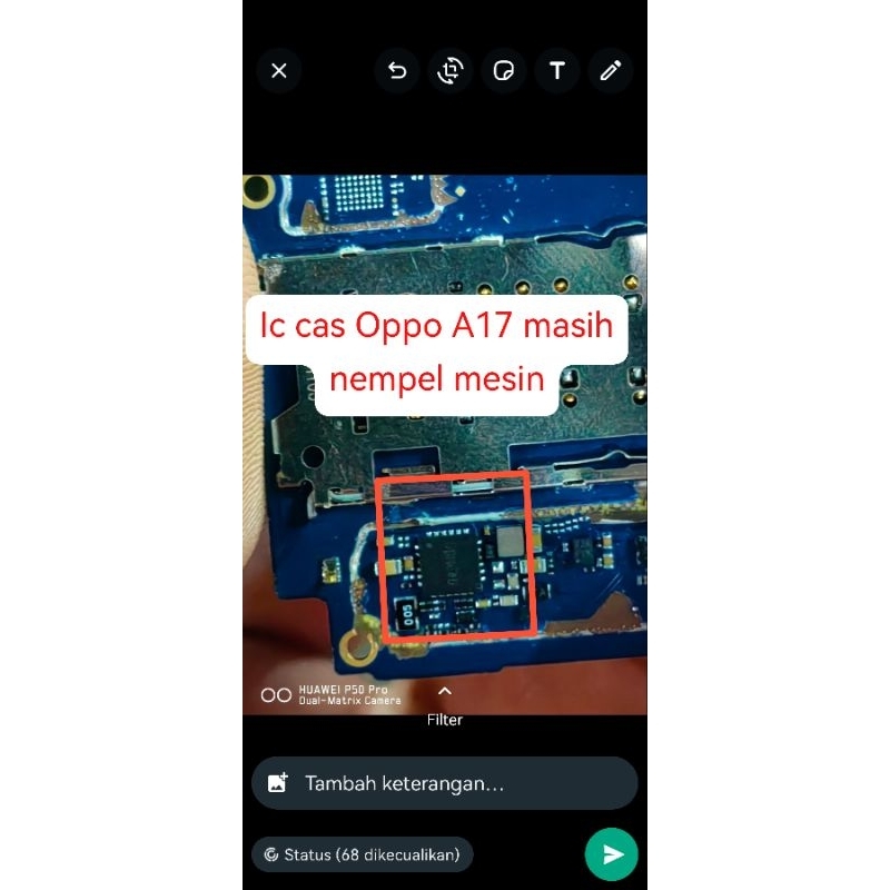 Ic Cas Oppo A17 masih Nempel mesin jos