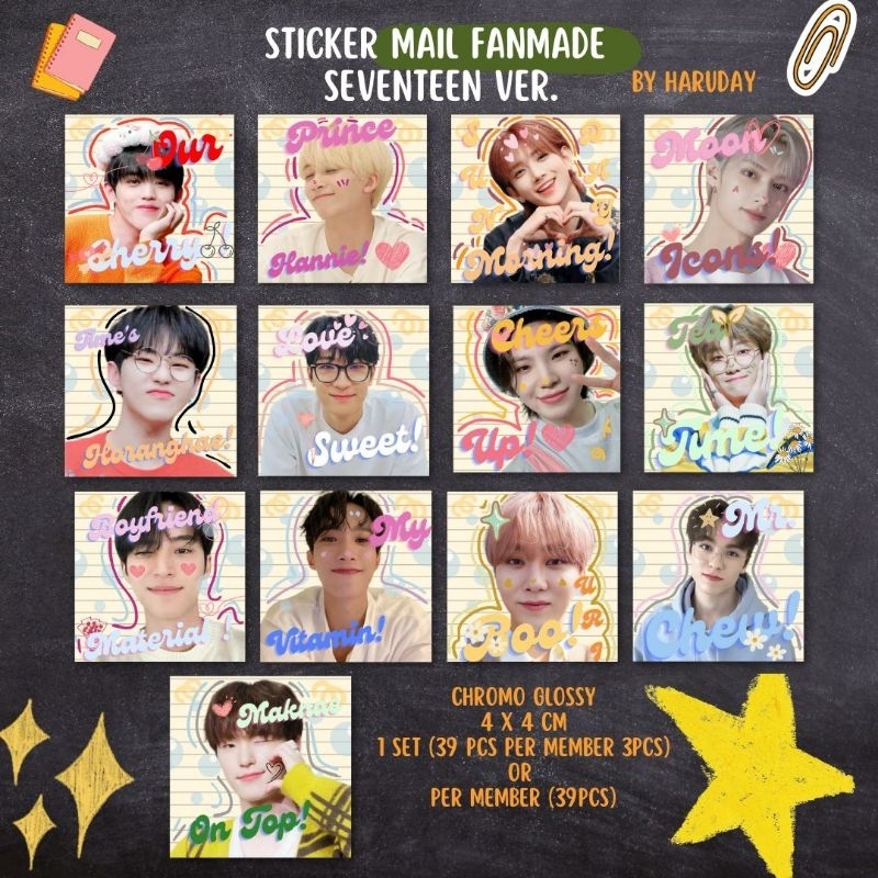 

READY STOCK MAIL STICKER DECO SEVENTEEN SVT FANMADE