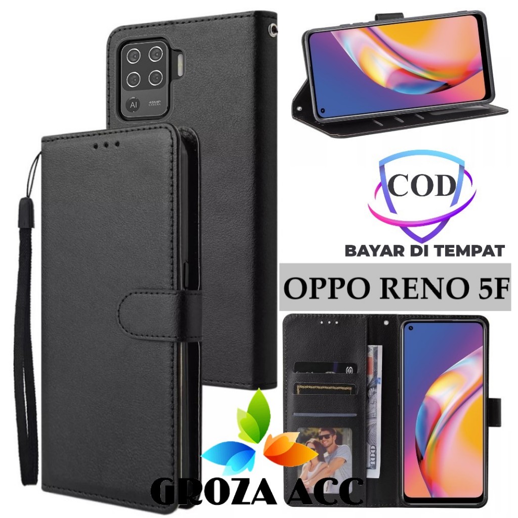 Flip Case OPPO RENO 5F Case Wallet Kulit Casing Dompet Case Wallet Leather Flip Case OPPO RENO 5F Ca