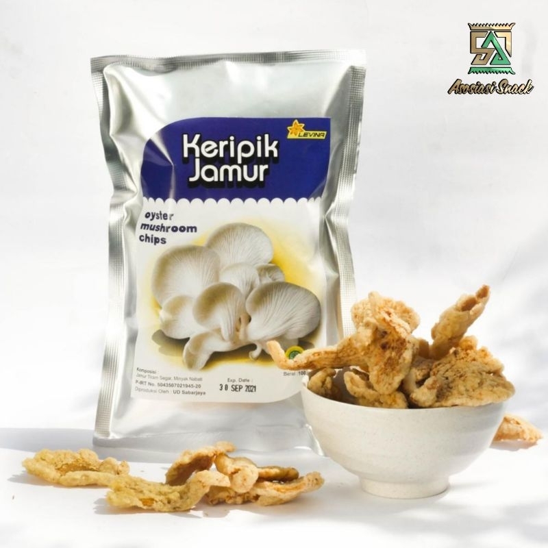 

KERIPIK JAMUR PREMIUM LEVINA Kemasan Alumunium Foil 100.gram