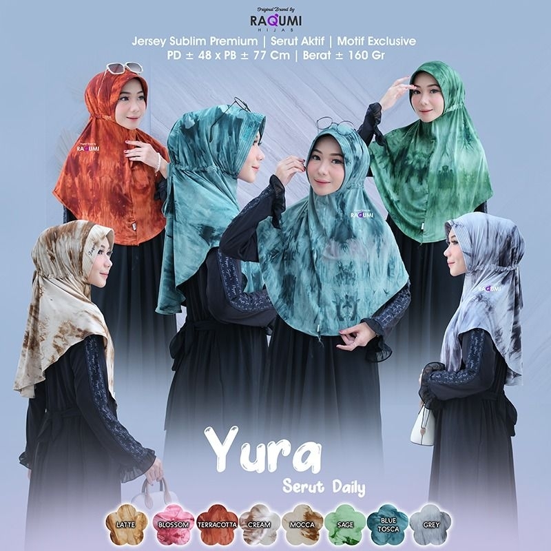 YURA RAQUMI DAILY HIJAB MOTIF JILBAB OLAHRAGA JILBAB SPORT PREMIUM HIJAB SPORT HIJAB MOTIF