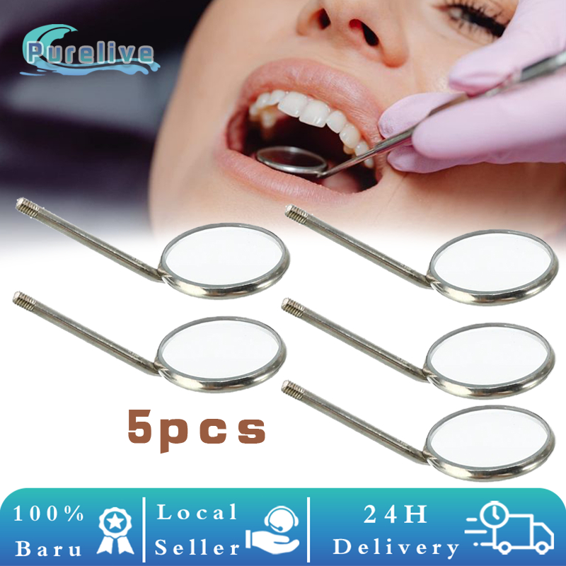 5Pcs NO 4 Kaca Mulut Gigi Kaca Mulut Kepala Dental Mirror Mouth (Tanpa Gagang)