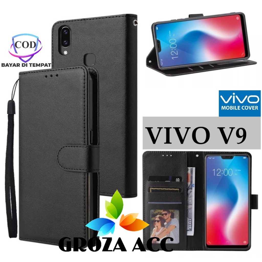 Flip Case VIVO V9 Case Wallet Kulit Casing Dompet Case Wallet Leather Flip Case VIVO V9 Casing hp le