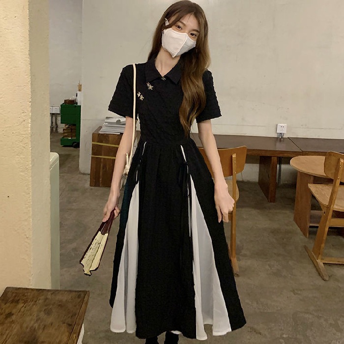 Hot Product Black Harajuku Dress Retro/Gaun Harajuku/Dress Hitam Harajuku