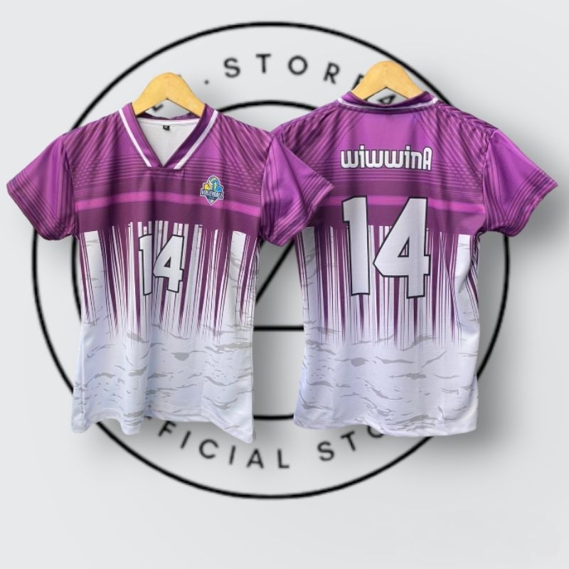 Jersey Voli Atasan Cewek Fullprint Kaos Voli Wanita
