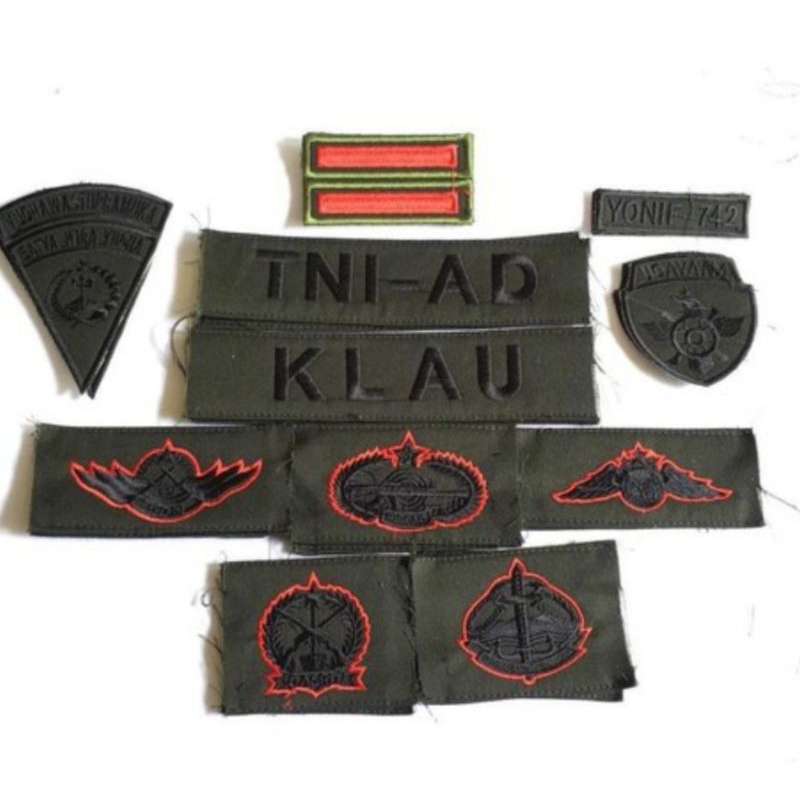 ATRIBUT TNI BORDIR  (BIASA, TIMBUL, PERKERAS, MIKA) & ATRIBUT PDH
