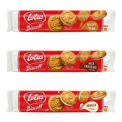 

Lotus Biscoff Biscuit 150g (Biscoff Cream, Milk Chocolate, Vanilla Cream)