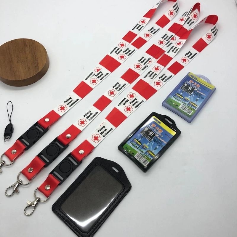

Tali id card PMI PALANG MERAH,Lanyard PMI printing full colour 2 sisi