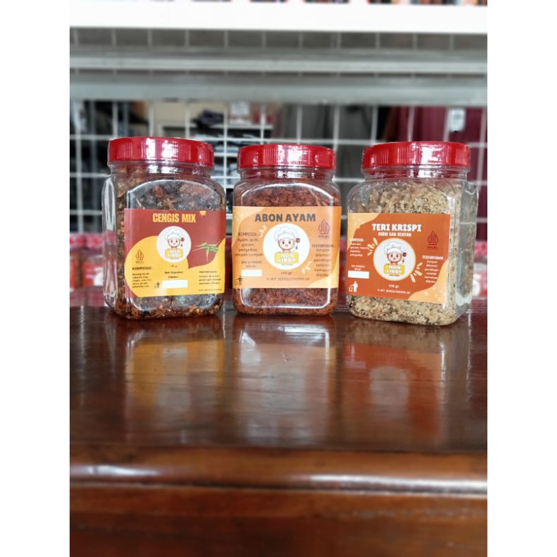 

Paket 11, Cengis Mix, Abon Ayam, Teri Krispi