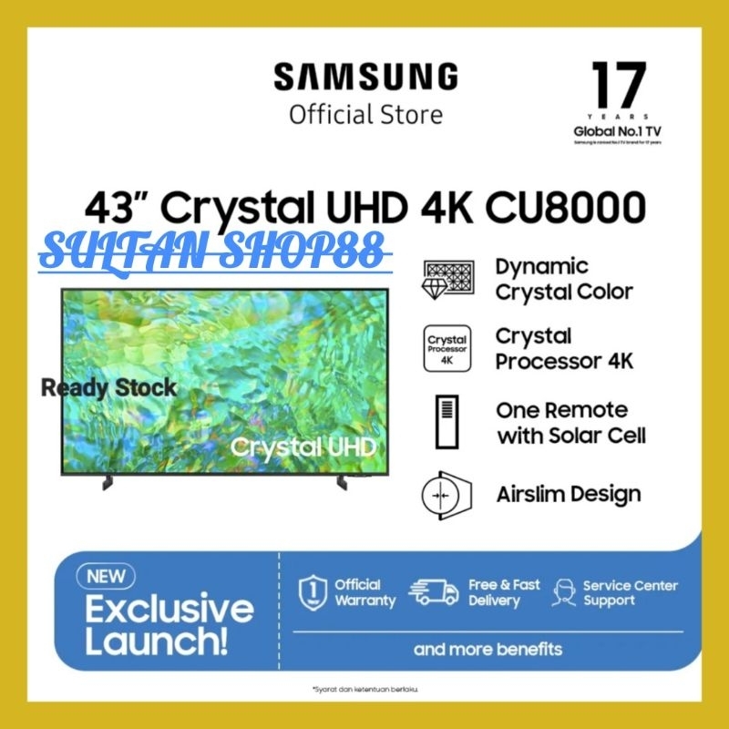 SAMSUNG 43CU8000 CRYSTAL UHD 4K SMART TV l SAMSUNG CRYSTAL UHD 4K SMART TV 43CU8000