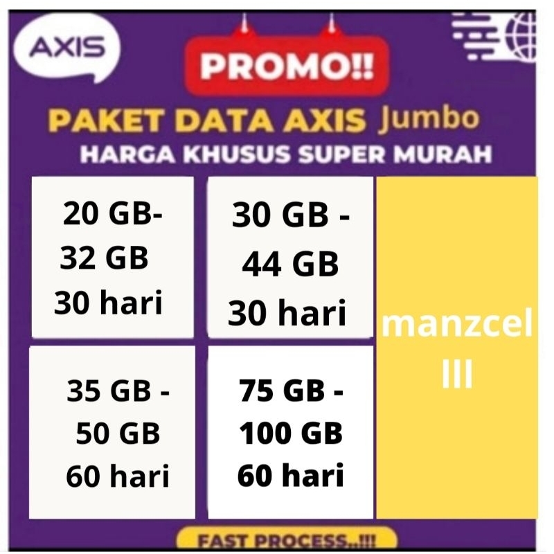 voucher/inject kuota axis jumbo murah promo