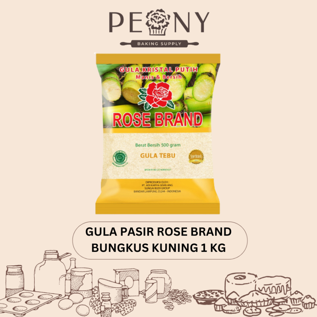 

ROSE BRAND GULA KRISTAL PUTIH BUNGKUS KUNING 1 KG