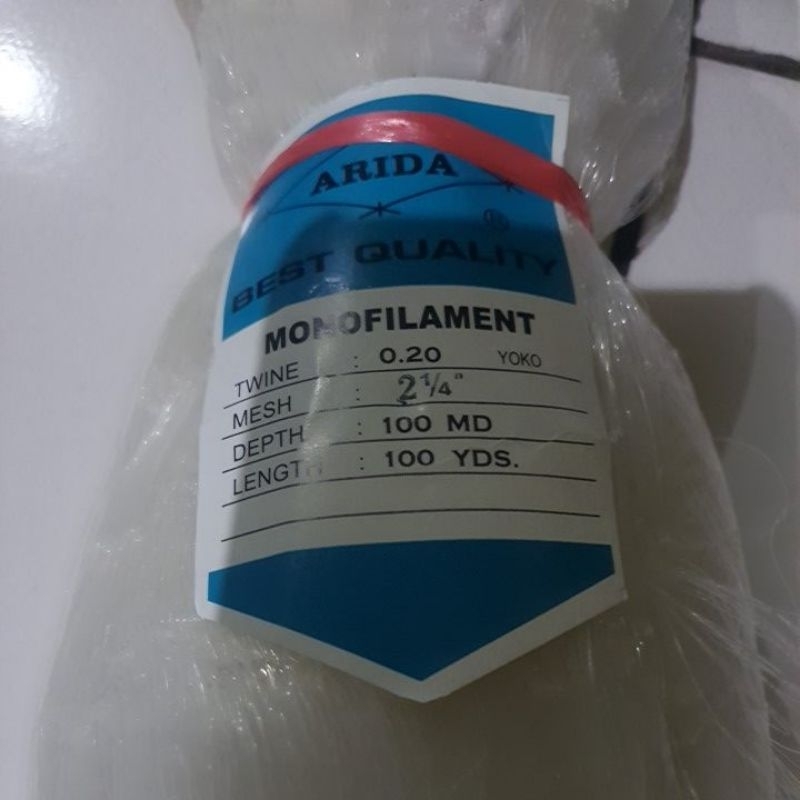 jaring ikan arida 2 1/4 inch senar 020 100/100