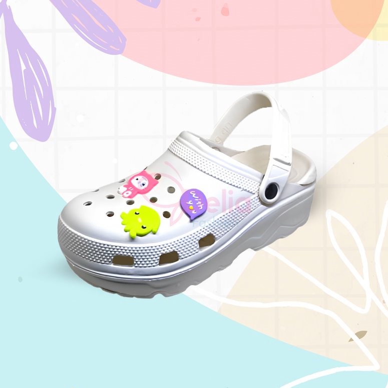 Star Sepatu Sandal Jelly Fuji Wanita Import Wedges Baim Crocs Platform Motif Karakter murah