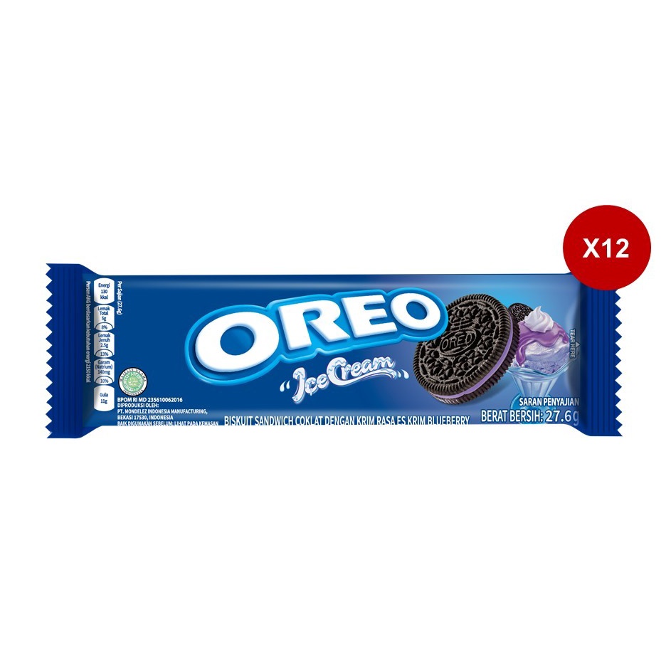

Ready Oreo Buskuit krim Blueberry 27.6g x12 cemilan favorit keluarga Terkini