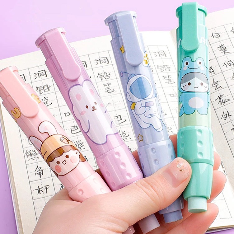 

Terkini retractable cute eraser korean style penghapus pensil bentuk pen shape eraser Ready
