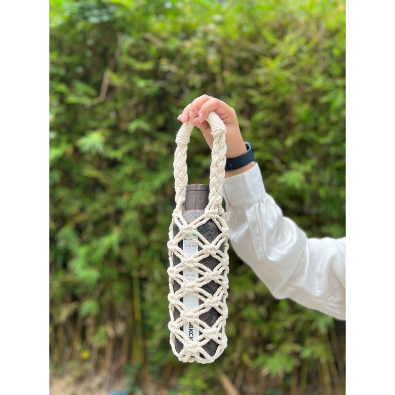 botol strap macrame corkcicle handmade