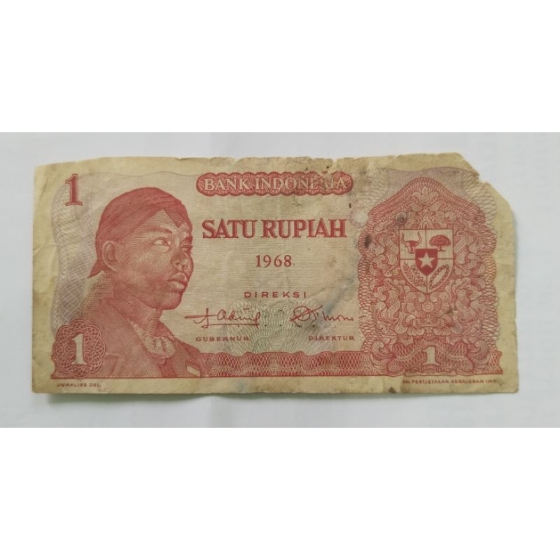 uang kuno asli jaman dahulu pecahan 1 rupiah tahun 1968