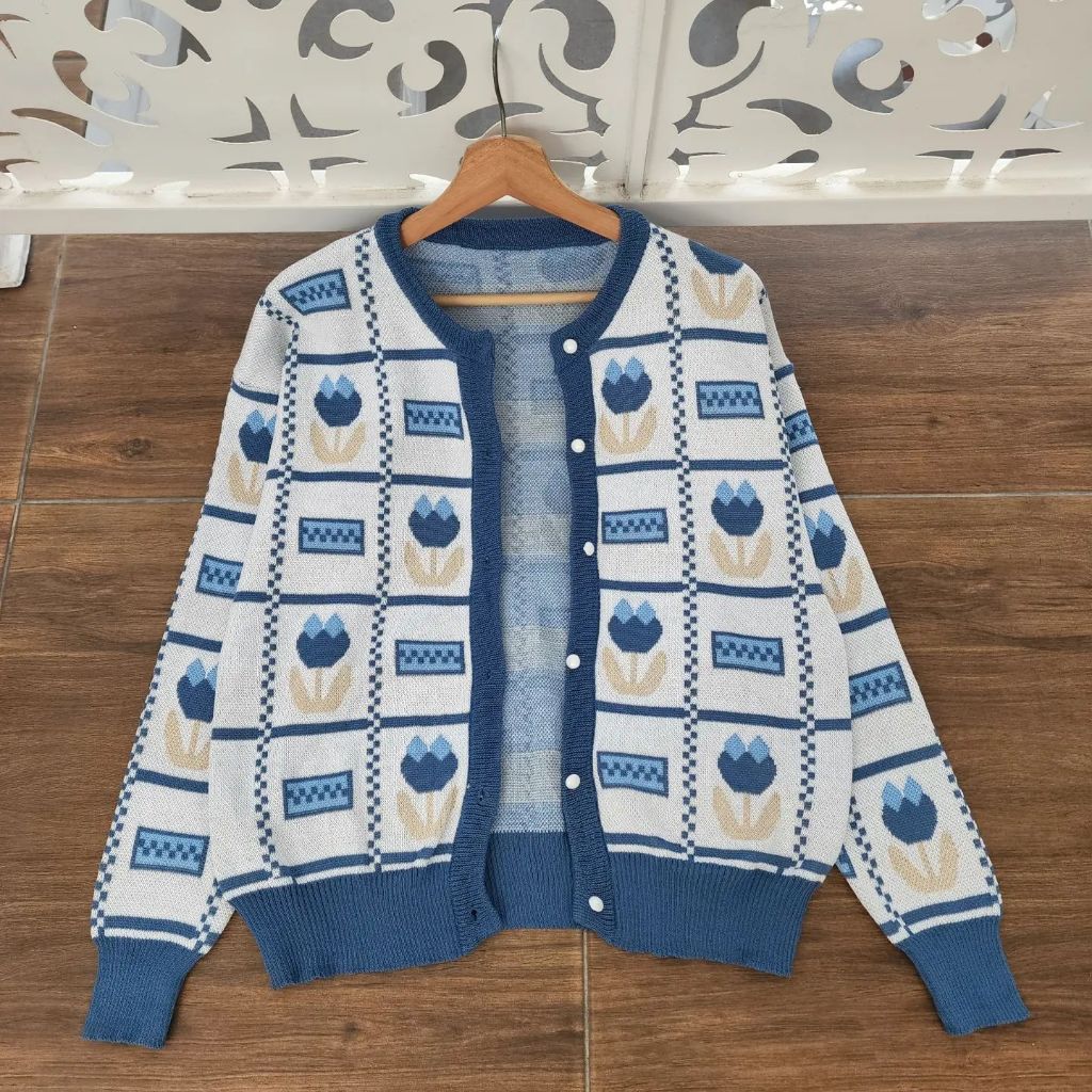 Merie Flower sweat Outher Sweater Rajut / Sweater Rajut Wanita Trendi / Baju Rajut Anak Remaja Terba