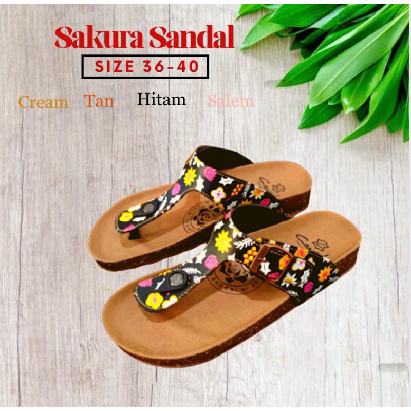 SANDAL JEPIT CEWEK/SANDAL REMAJA TERKINI/ SANDAL WANITA MOTIF BUNGA SAKURA