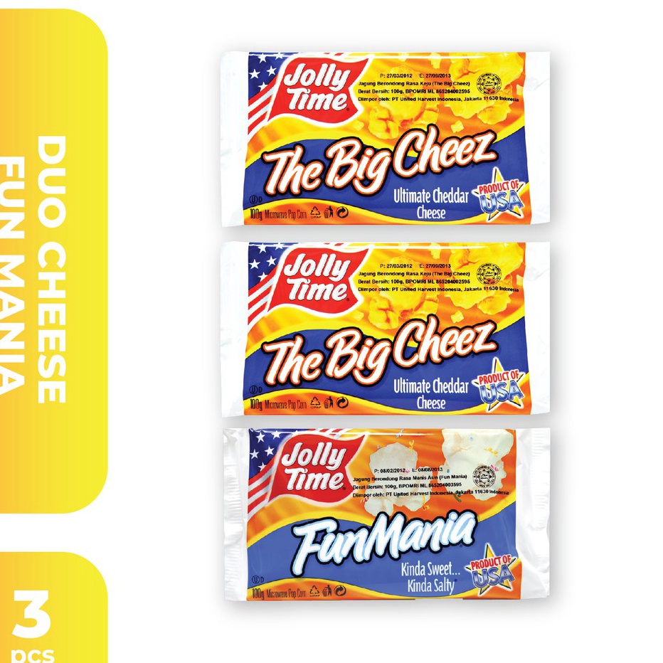 

➟➬✢ Jolly Time - Paket Duo Cheez FunMania (2TBC, 1FM) - Mircowave Popcorn Promo
