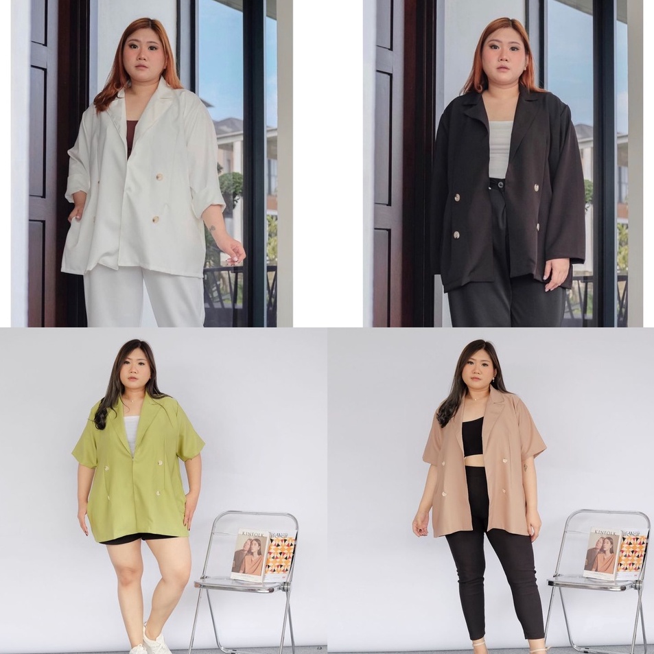 Dijual Murah BIGWELL BLAZER COZMO POLOS - BLAZER WANITA BIG SIZE / BLAZER JUMBO Murah Banget