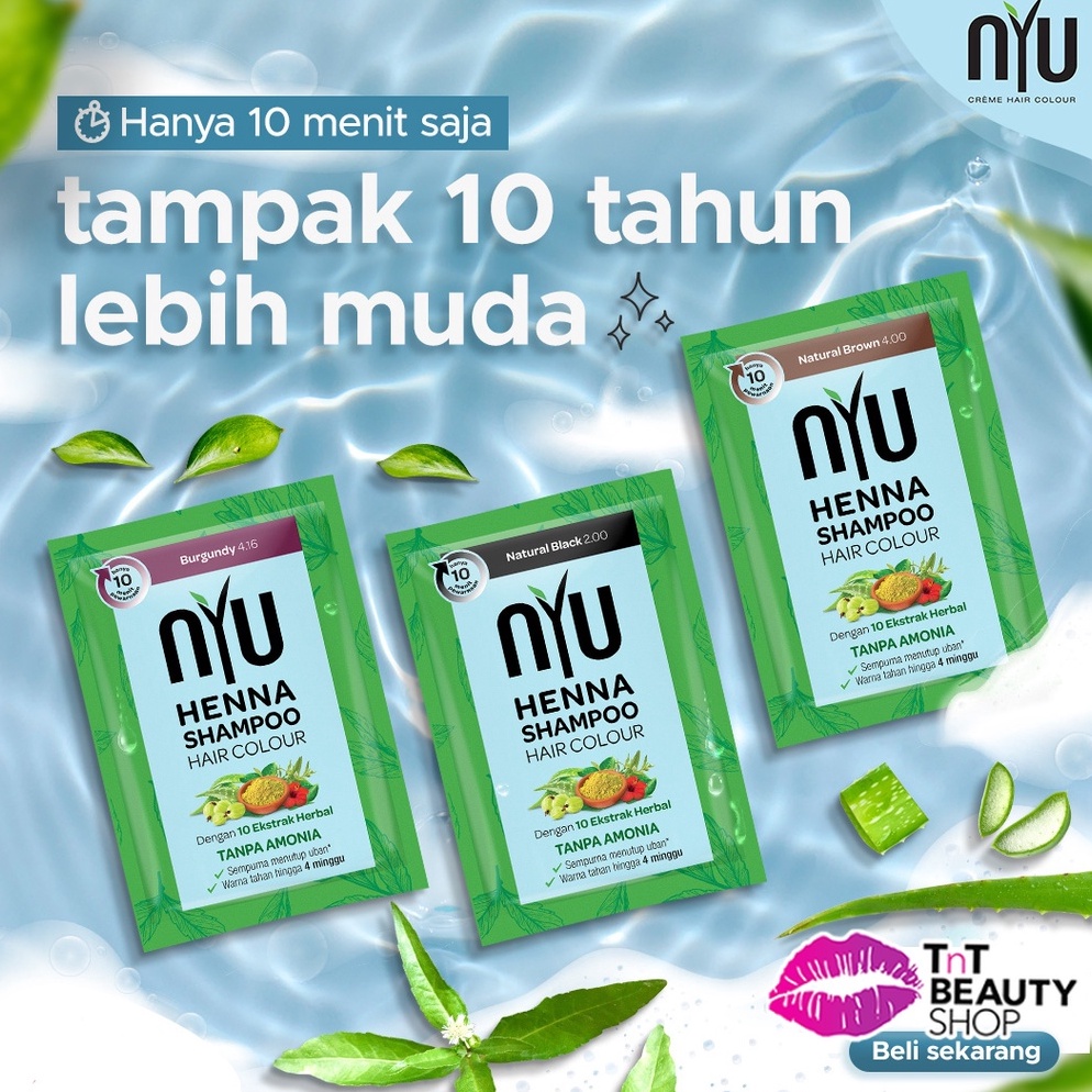 ☄️New event✨ NYU Henna Shampoo Hair Colour - Shampo Pewarna Rambut - Sachet