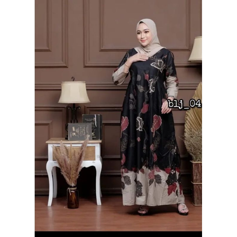 Gamis batik modern premium LD100 LD110 LD120 LD130 Baju wanita muslimah busui jumbo