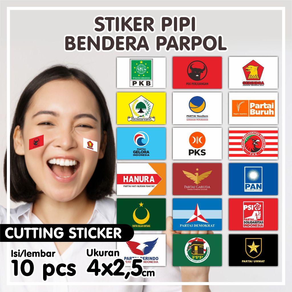 

Stiker Pipi Bendera parpol caleg - stiker bendera parpol